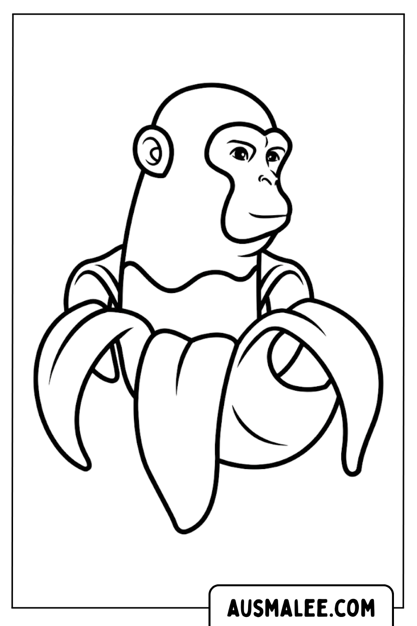 Coloriage Chimpanzini Bananini Singe Banane