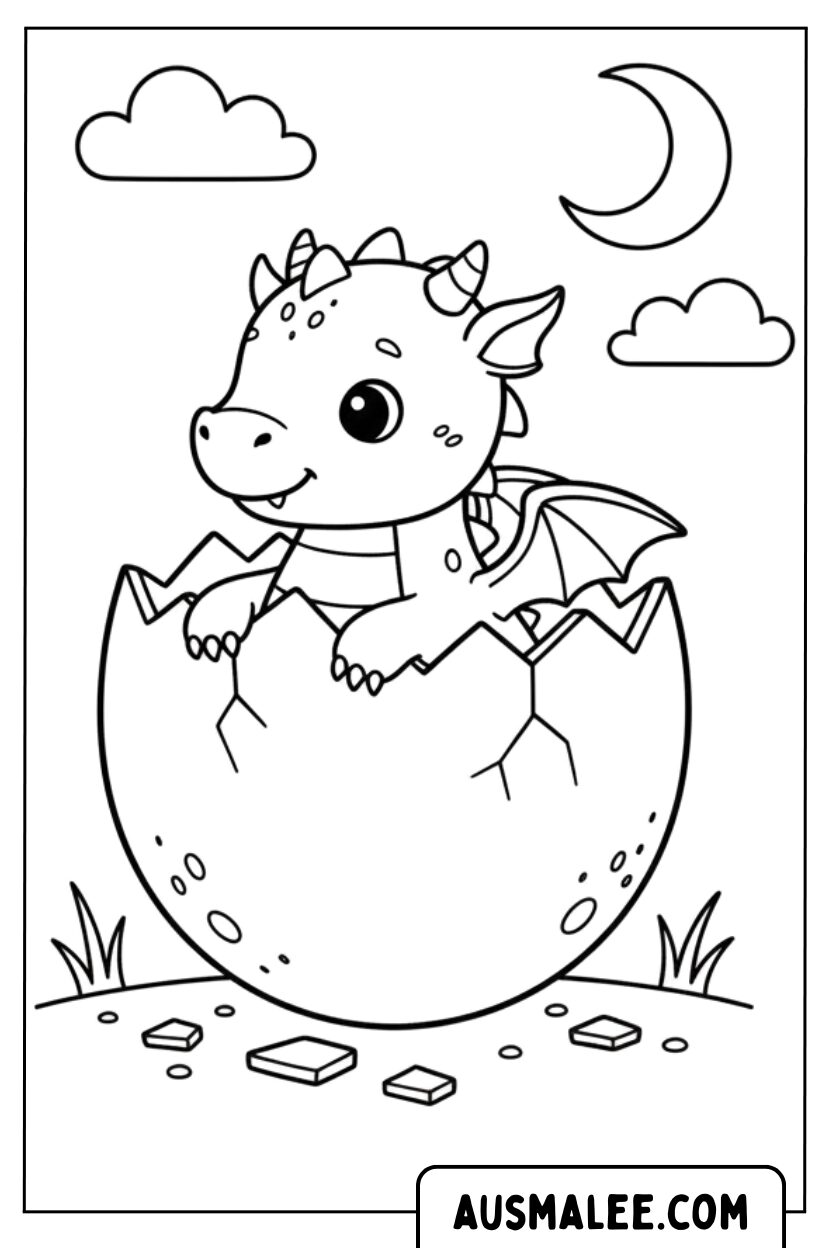 Coloriage oeuf de dragon