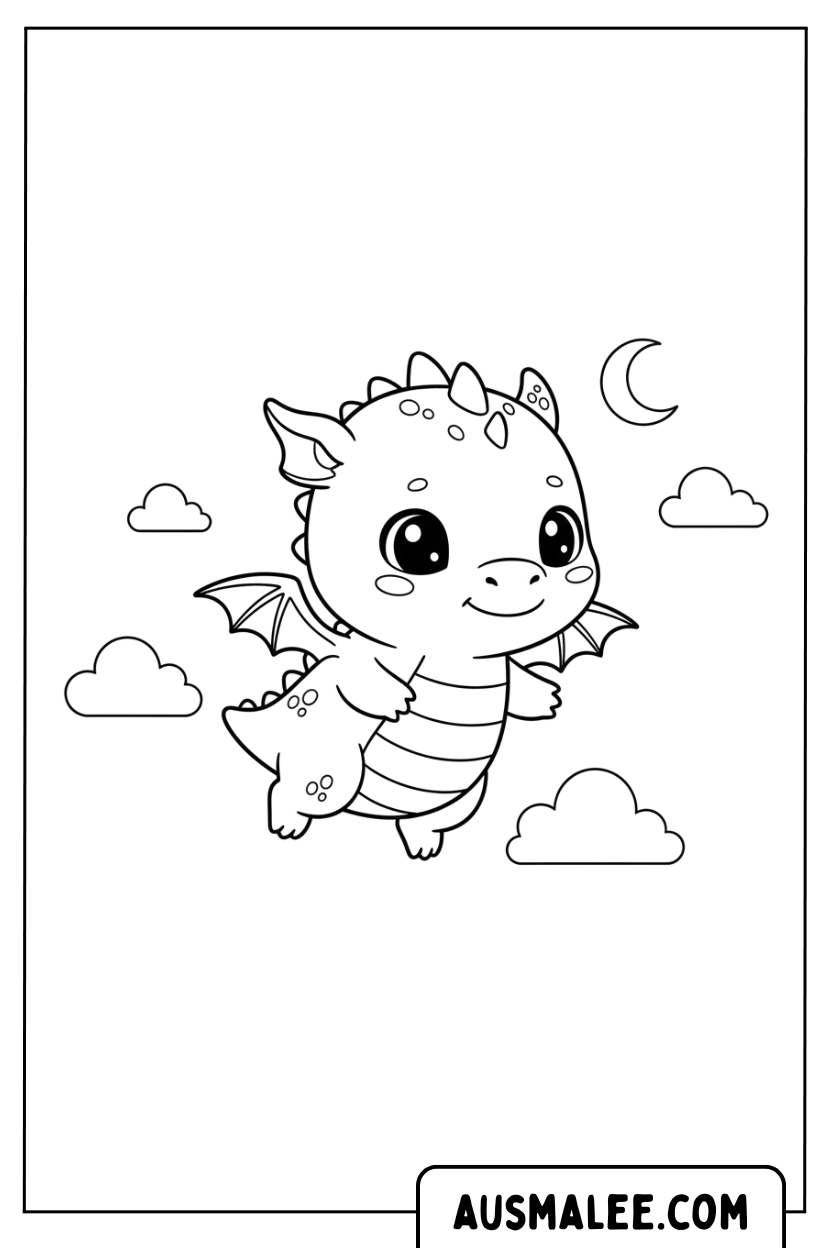 Coloriage Dragon Volant