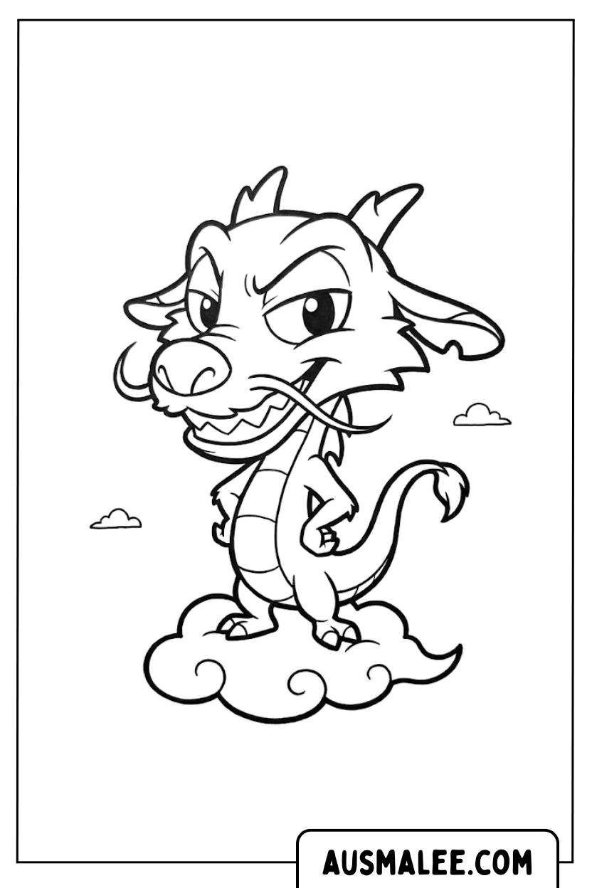 Coloriage Dragon Naughty Cloud