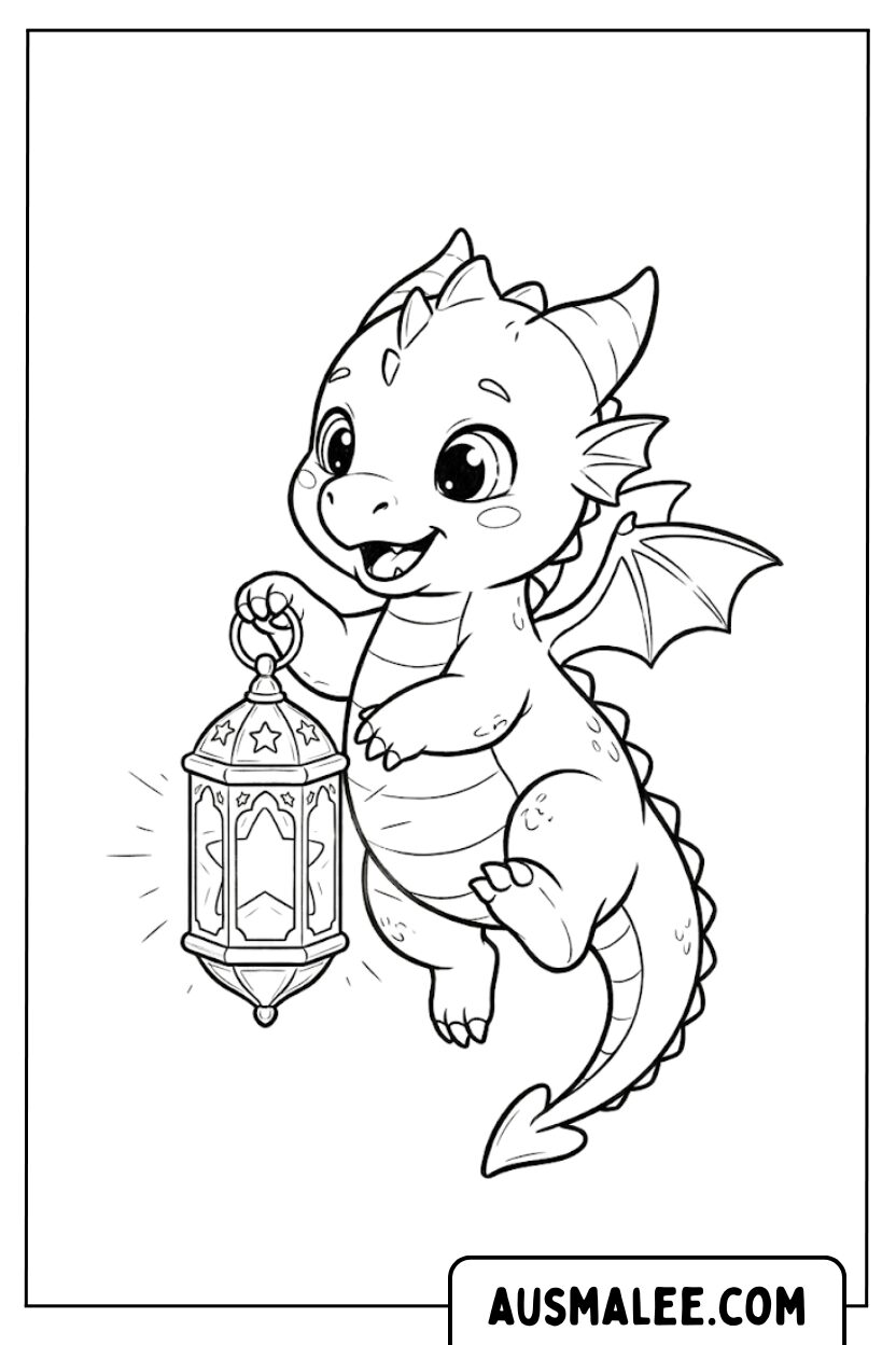 Coloriage - Lanterne de dragon pour Colorier