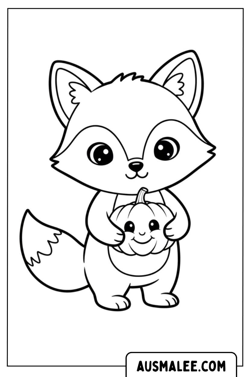 Coloriage Citrouille Renard pour Colorier