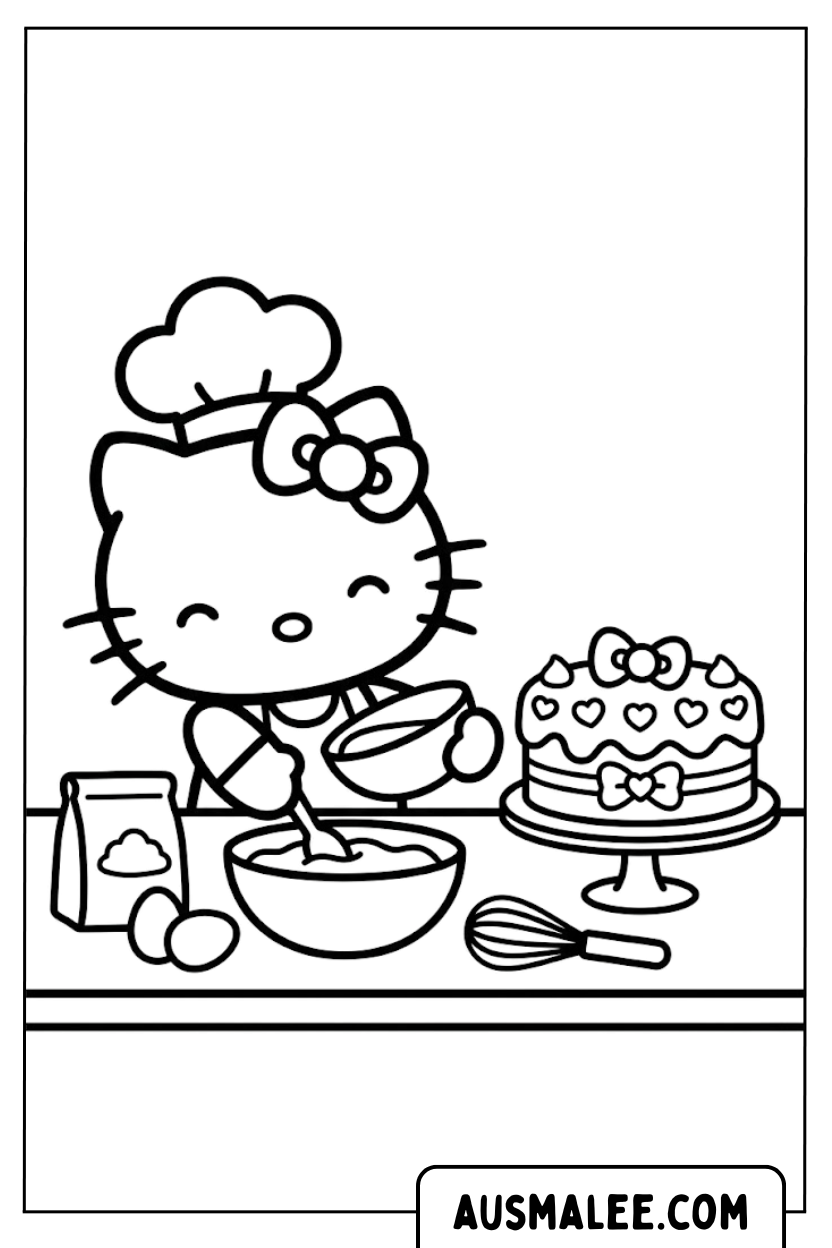 Coloriage Hello Kitty boulanger