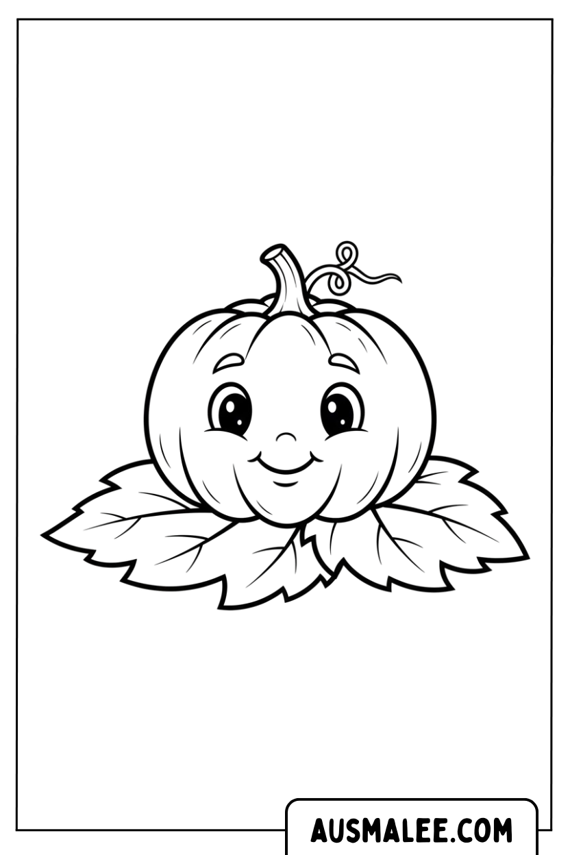 Coloriage feuille de citrouille