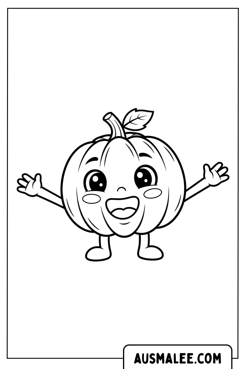 Coloriage - Citrouille amicale