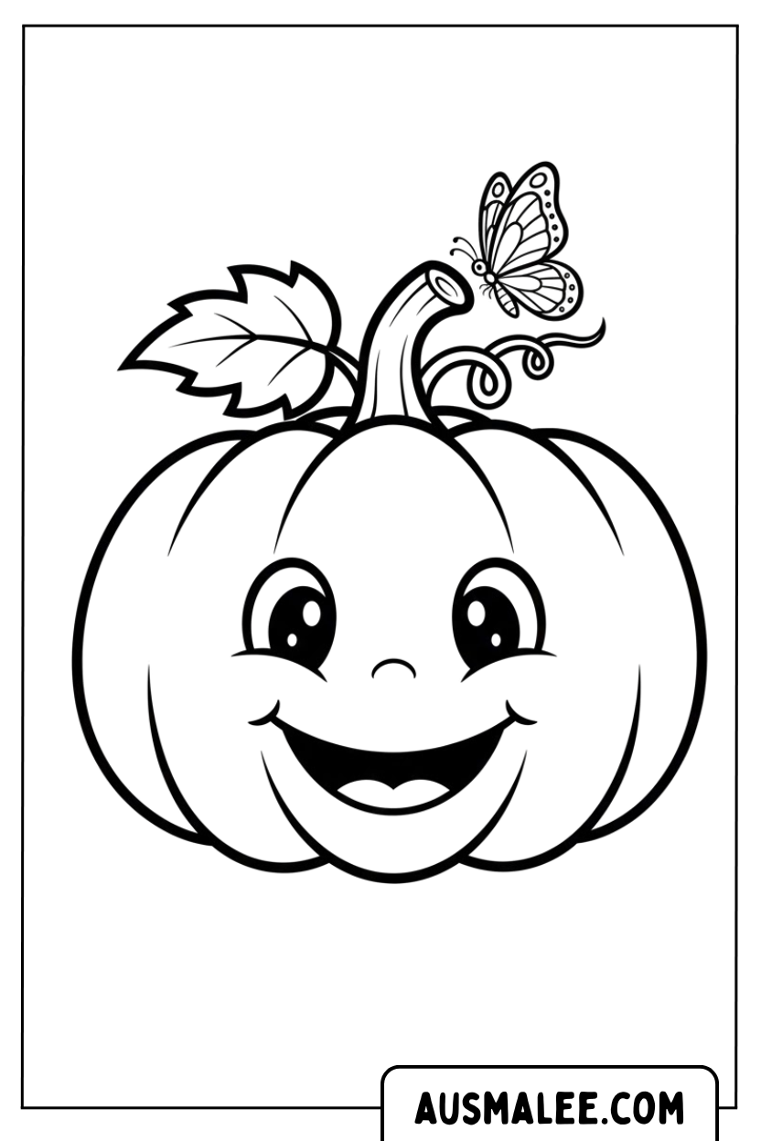 Coloriage papillon citrouille pour Colorier