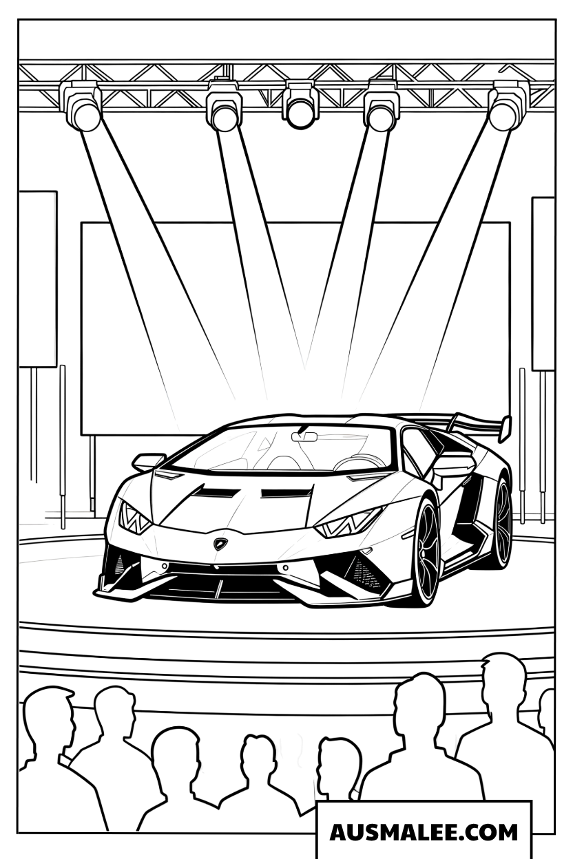 Lamborghini at a Car Show Coloring Page