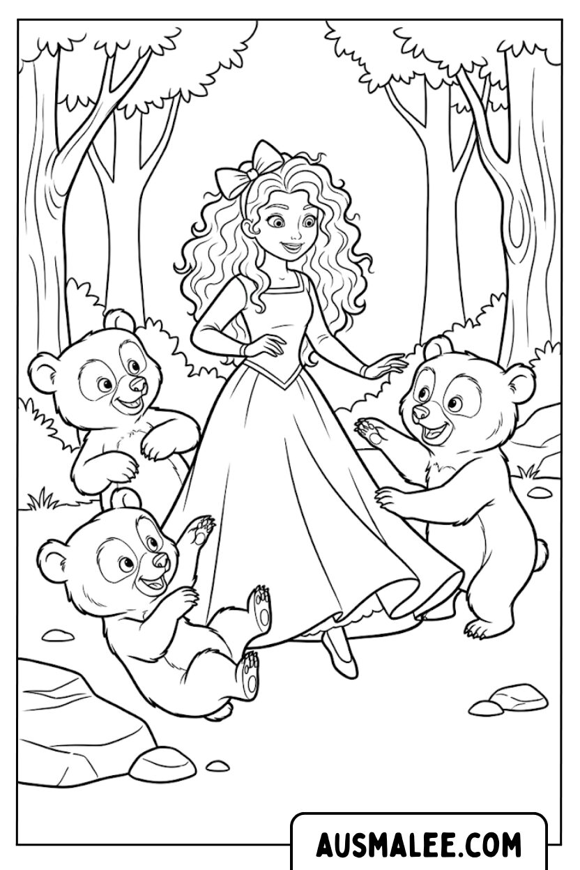 Coloriage Merida Bears Brothers