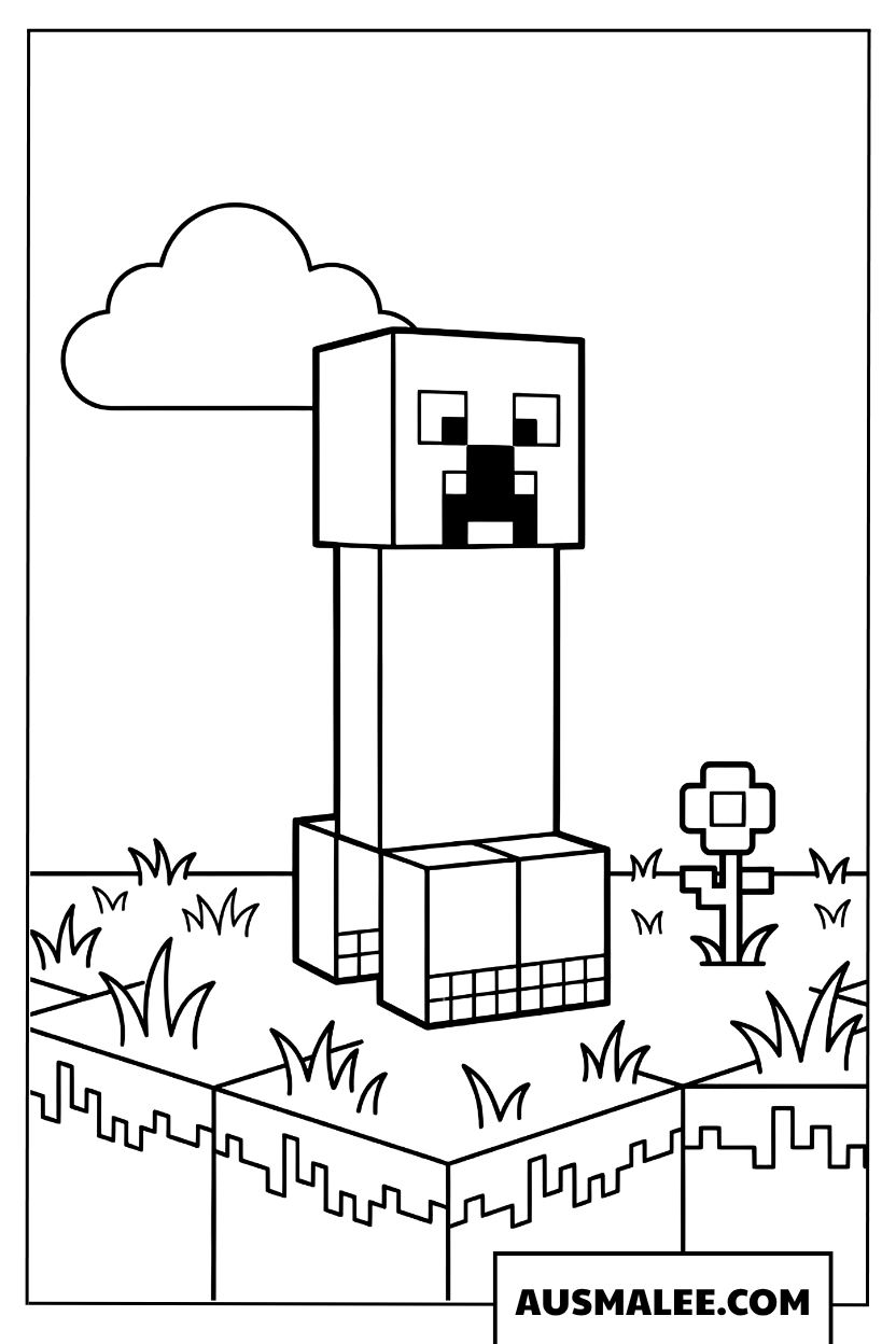 Ausmalbild Minecraft Creeper