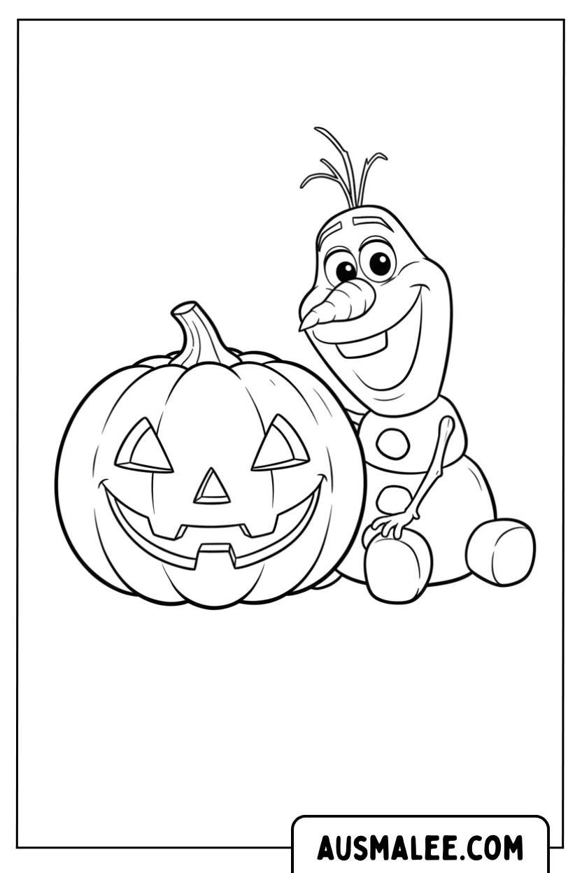 Coloriage - Citrouille d'Olaf