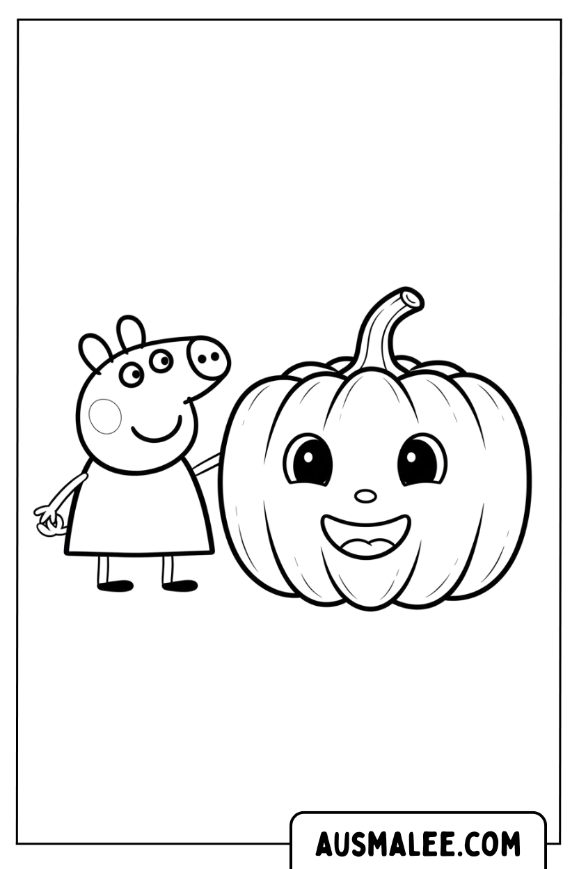 Coloriage Peppa Citrouille