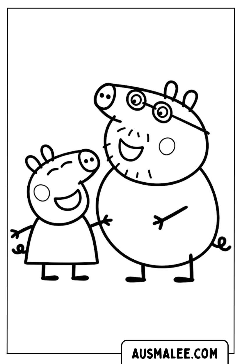 Peppa Grandpa coloring page