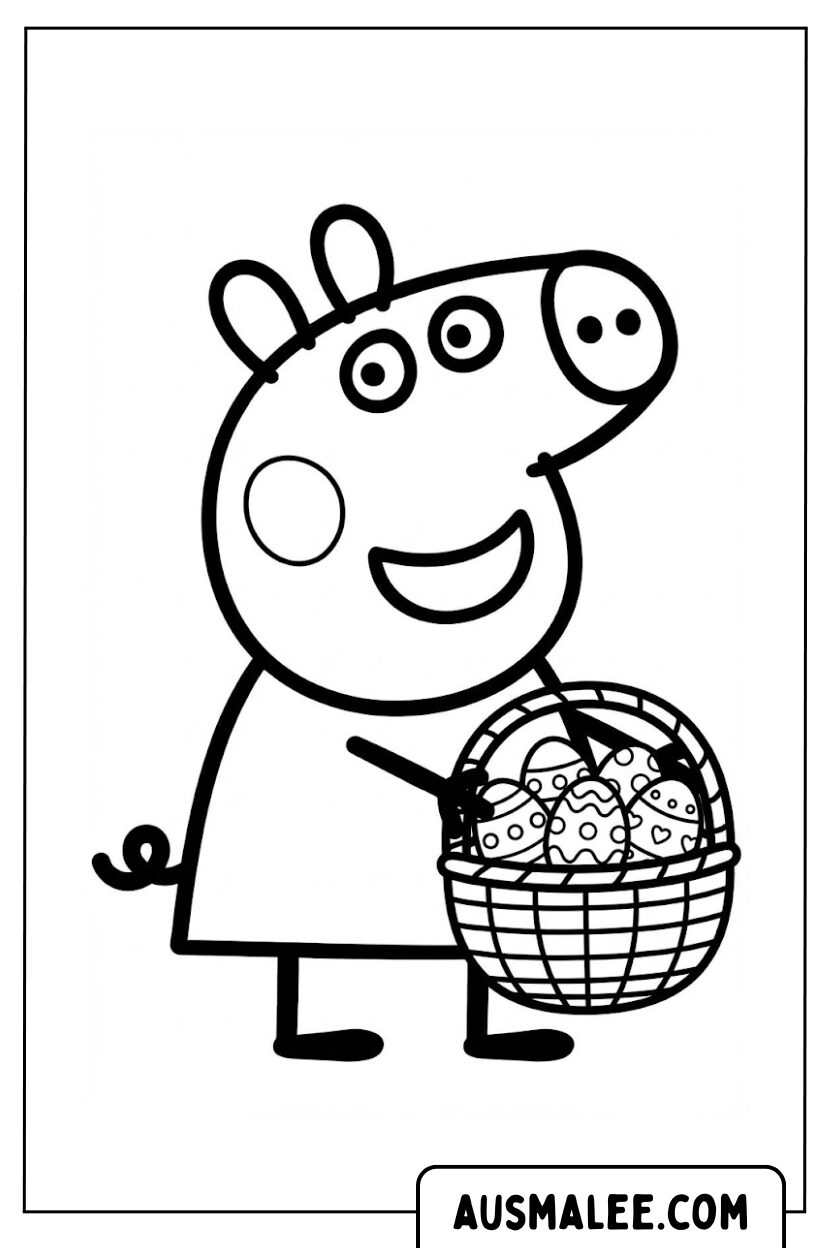 Peppa Easter coloring page