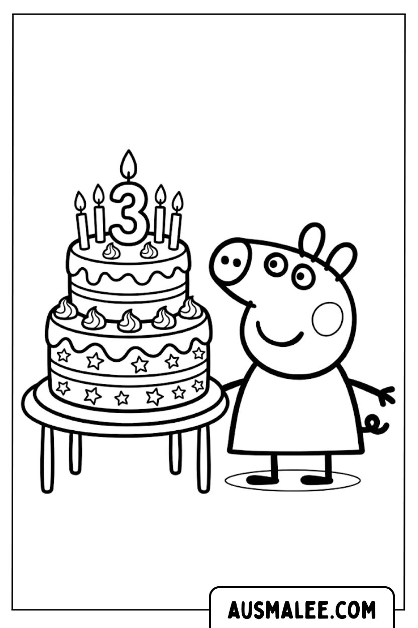Coloriage - Anniversaire Peppa Pig