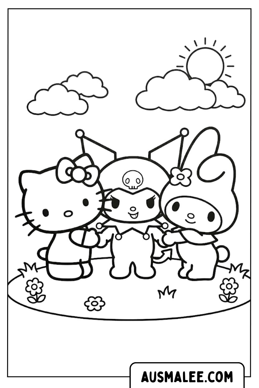 Sanrio Friends Meadow coloring page
