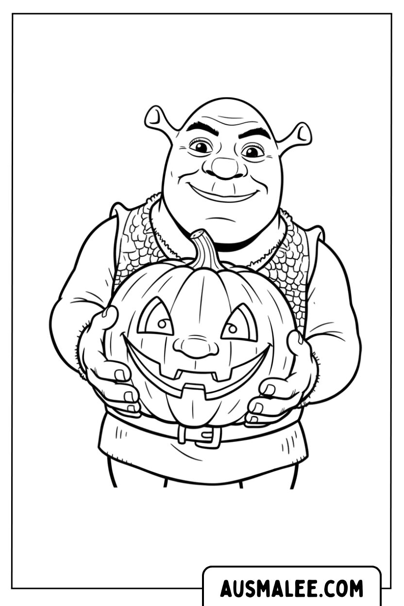 Coloriage - Citrouille Shrek