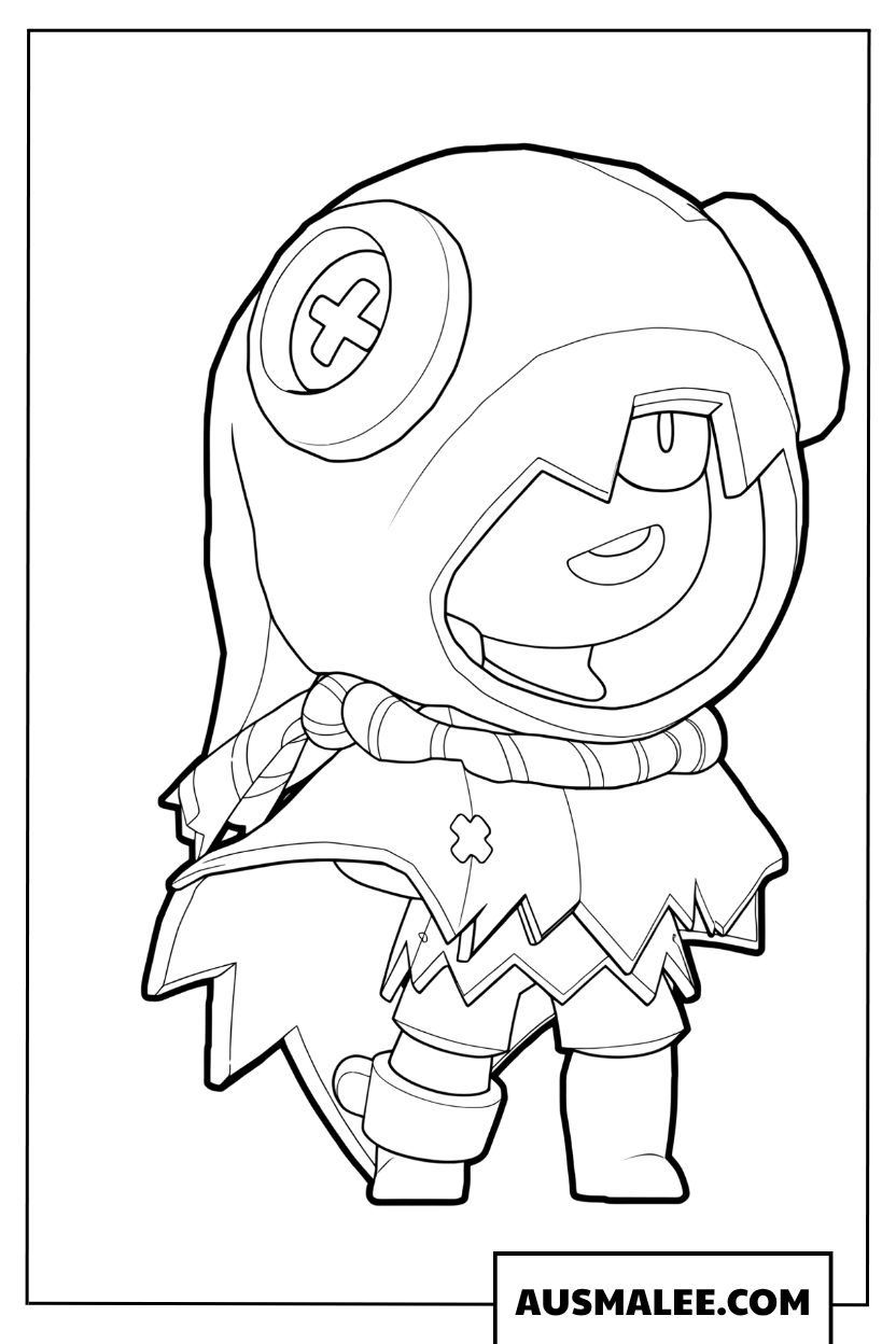 Coloriage Leon Brawl Stars