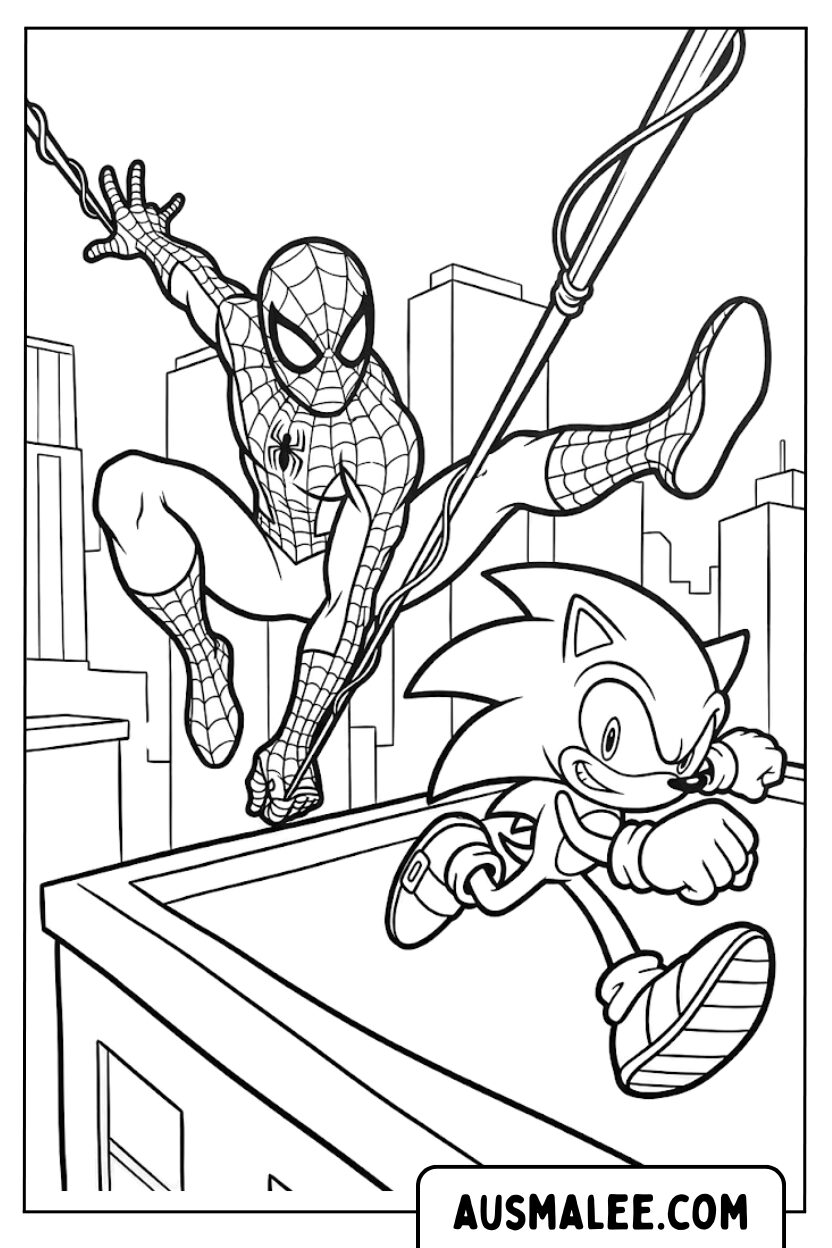 Spiderman Sonic Adventure coloring pages