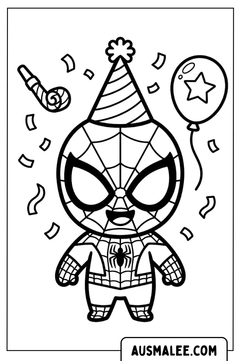 Spidey verjaardag kleurplaten