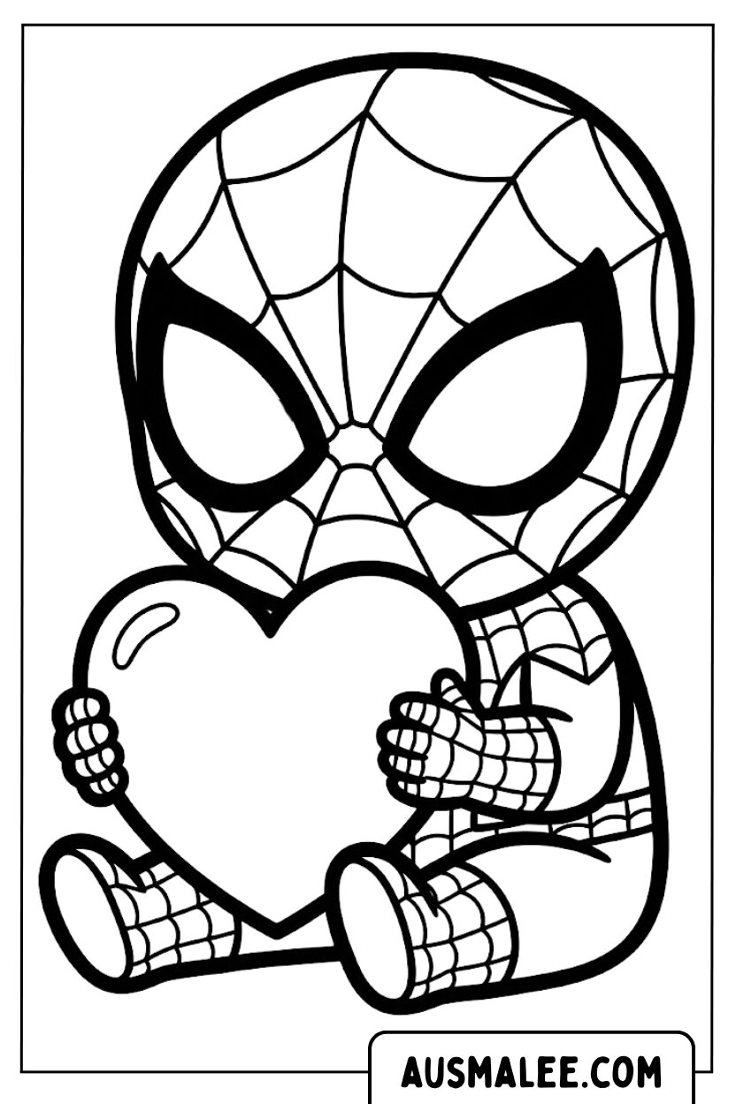 Spidey hart kleurplaten