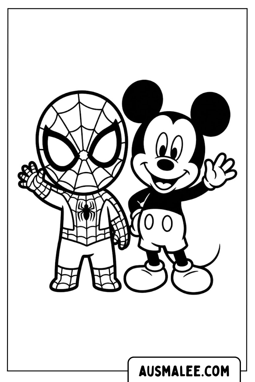 Spidey Mickey Mouse kleurplaten
