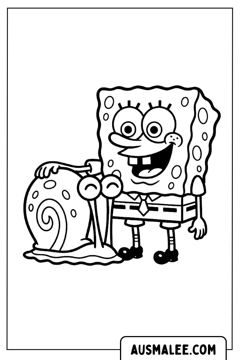 SpongeBob Gary Slak kleurplaten