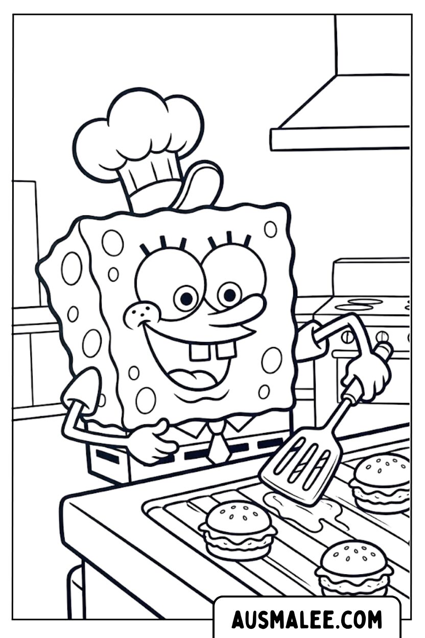 SpongeBob Krabby Patty kleurplaten