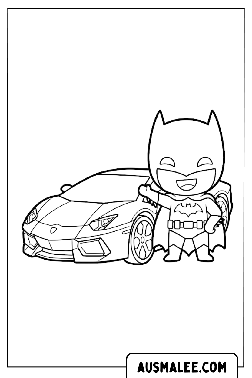 Coloring pages Batman Lamborghini