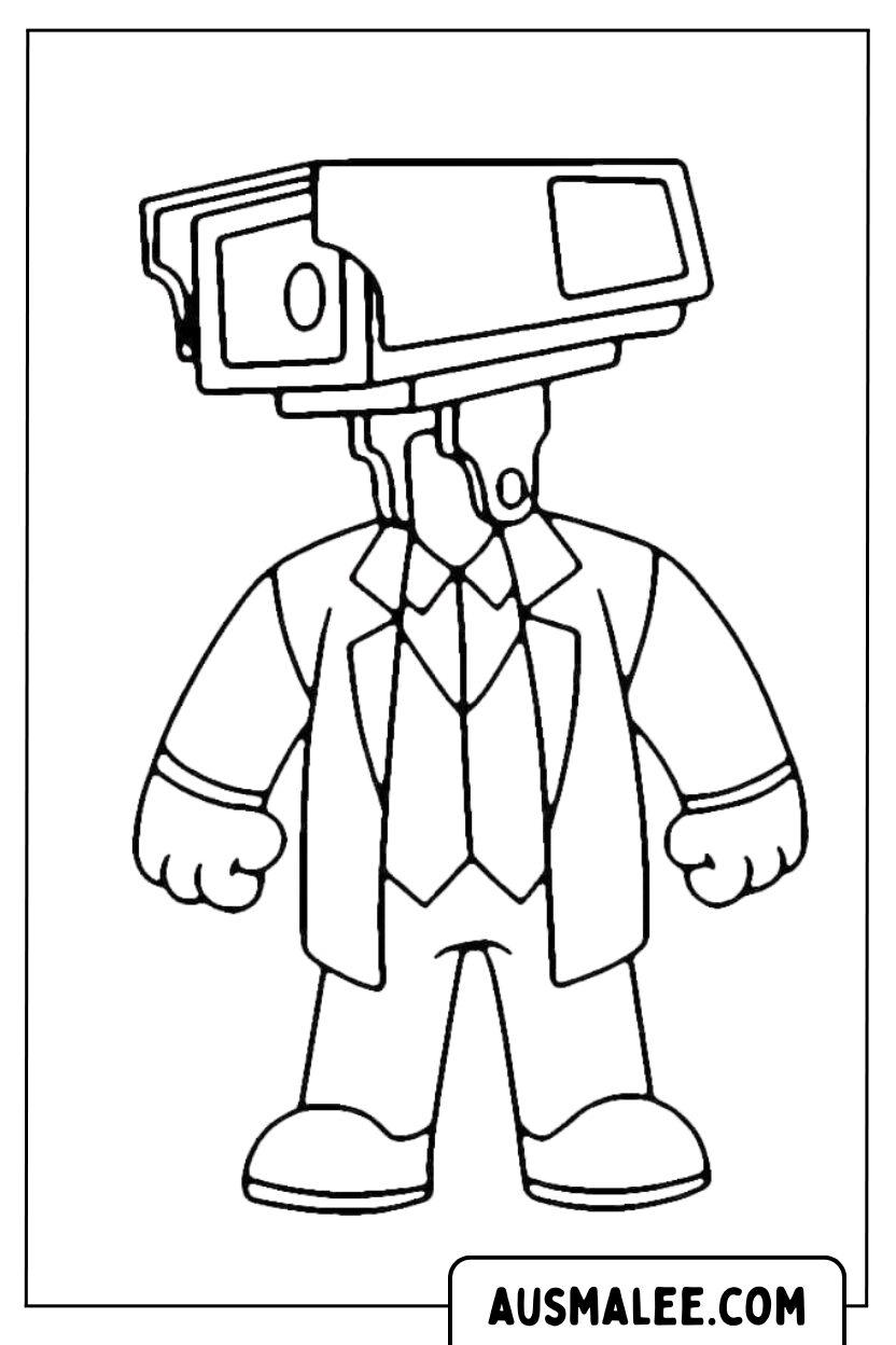 Kleurplaten Camera Man Krachtig