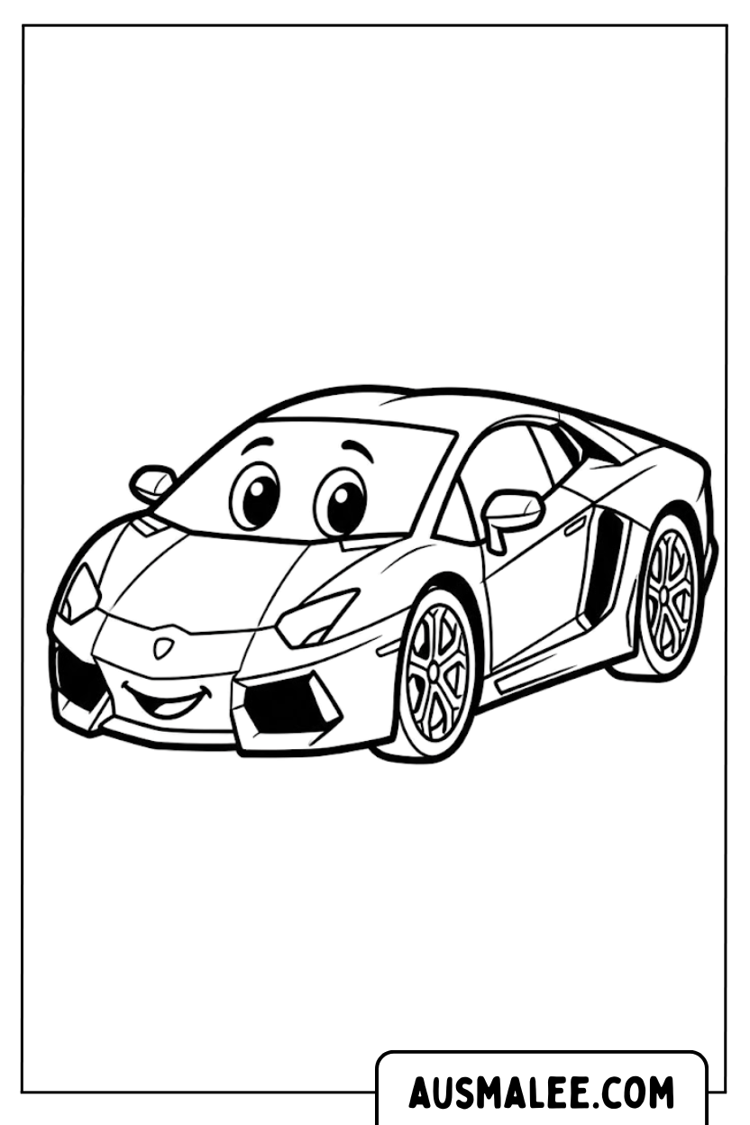 Lamborghini smile coloring pages
