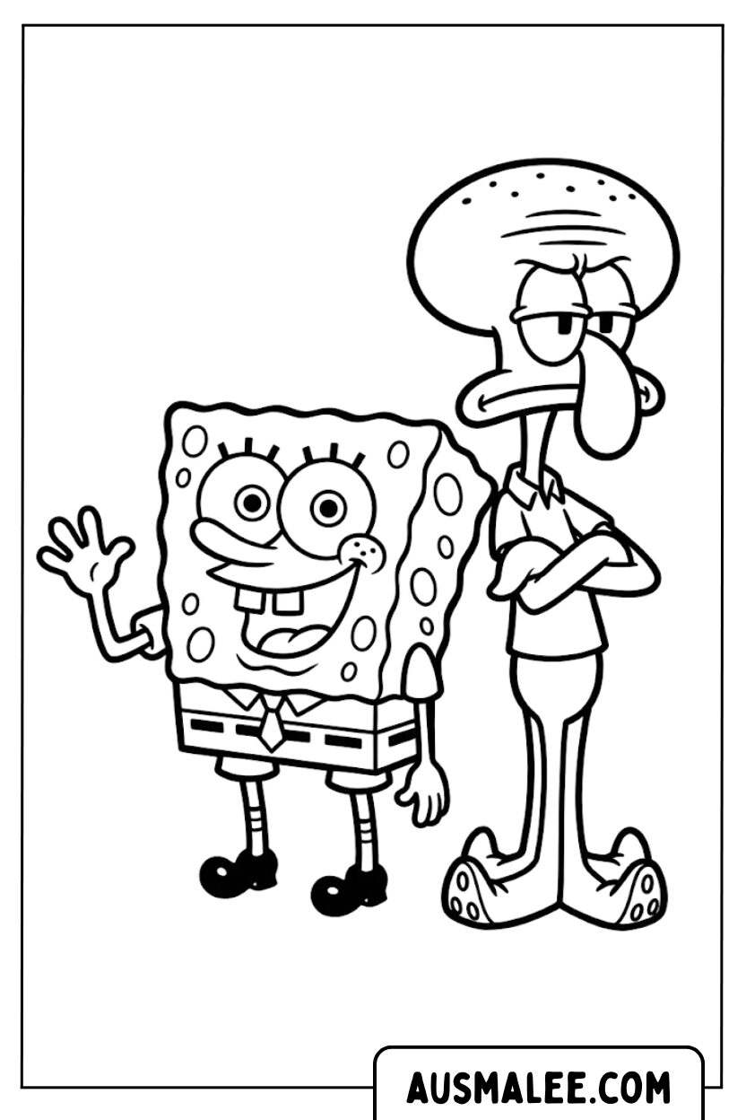 SpongeBob Octo kleurplaten