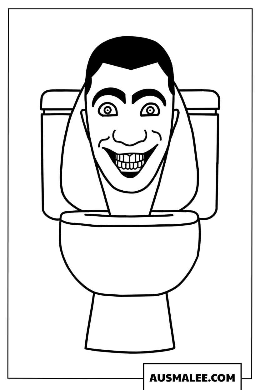 Skibidi Toilet basis kleurplaat