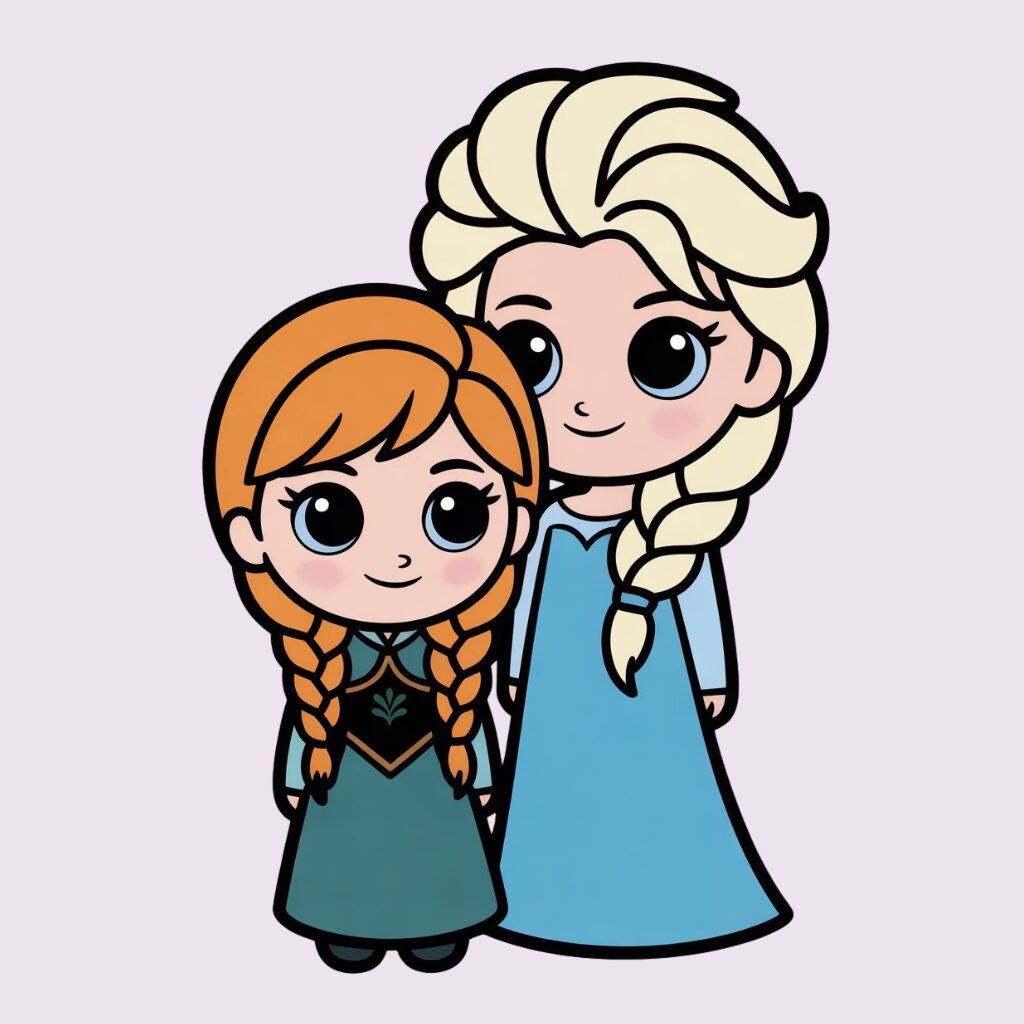 Anna en Elsa kleuren