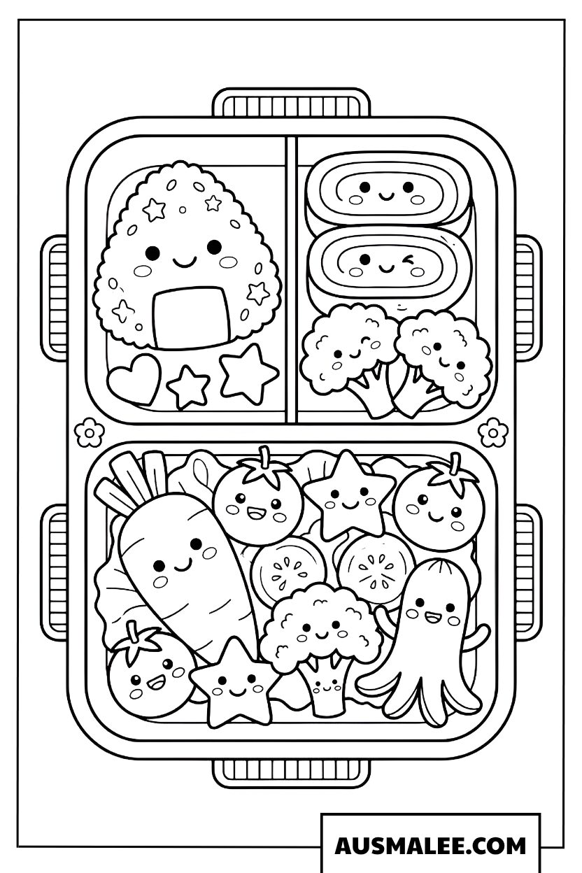 Coloriage boîte bento japonaise