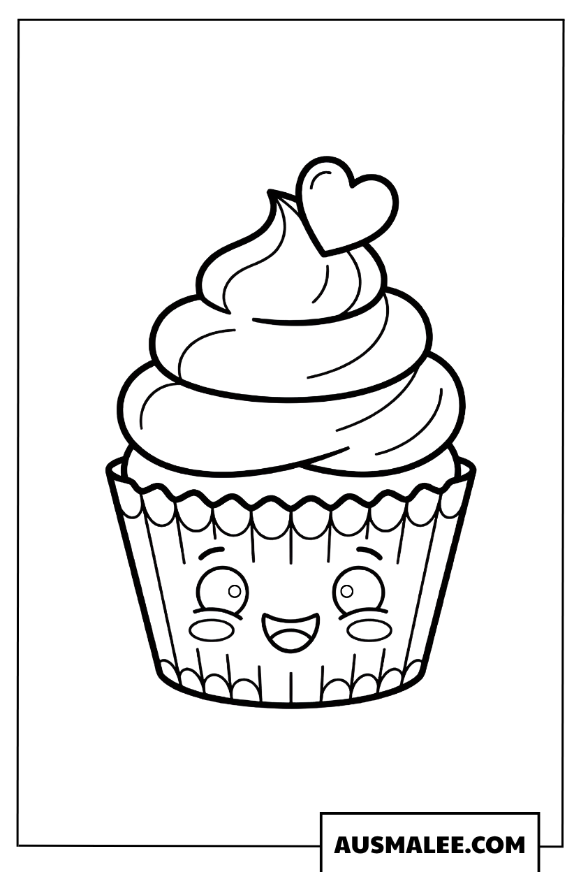 Coloriage cupcake mignon