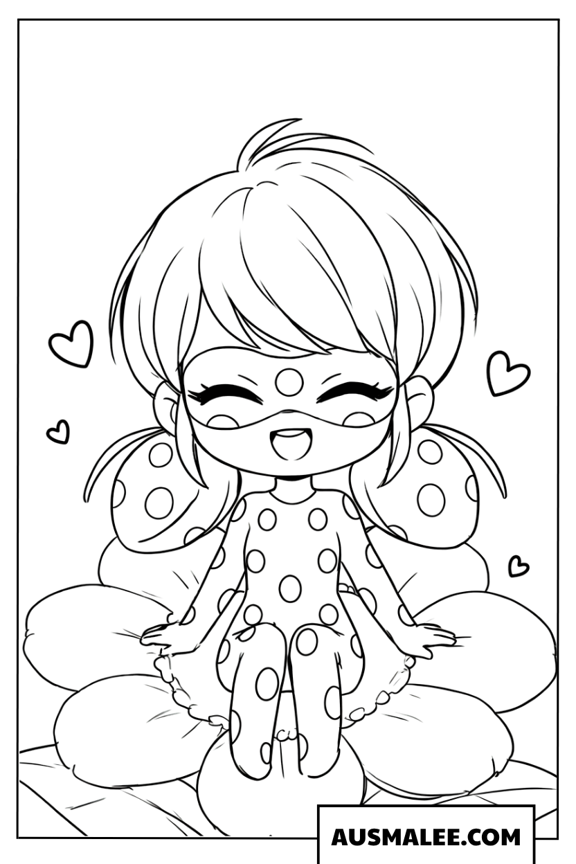 Cute Chibi Ladybug coloring page