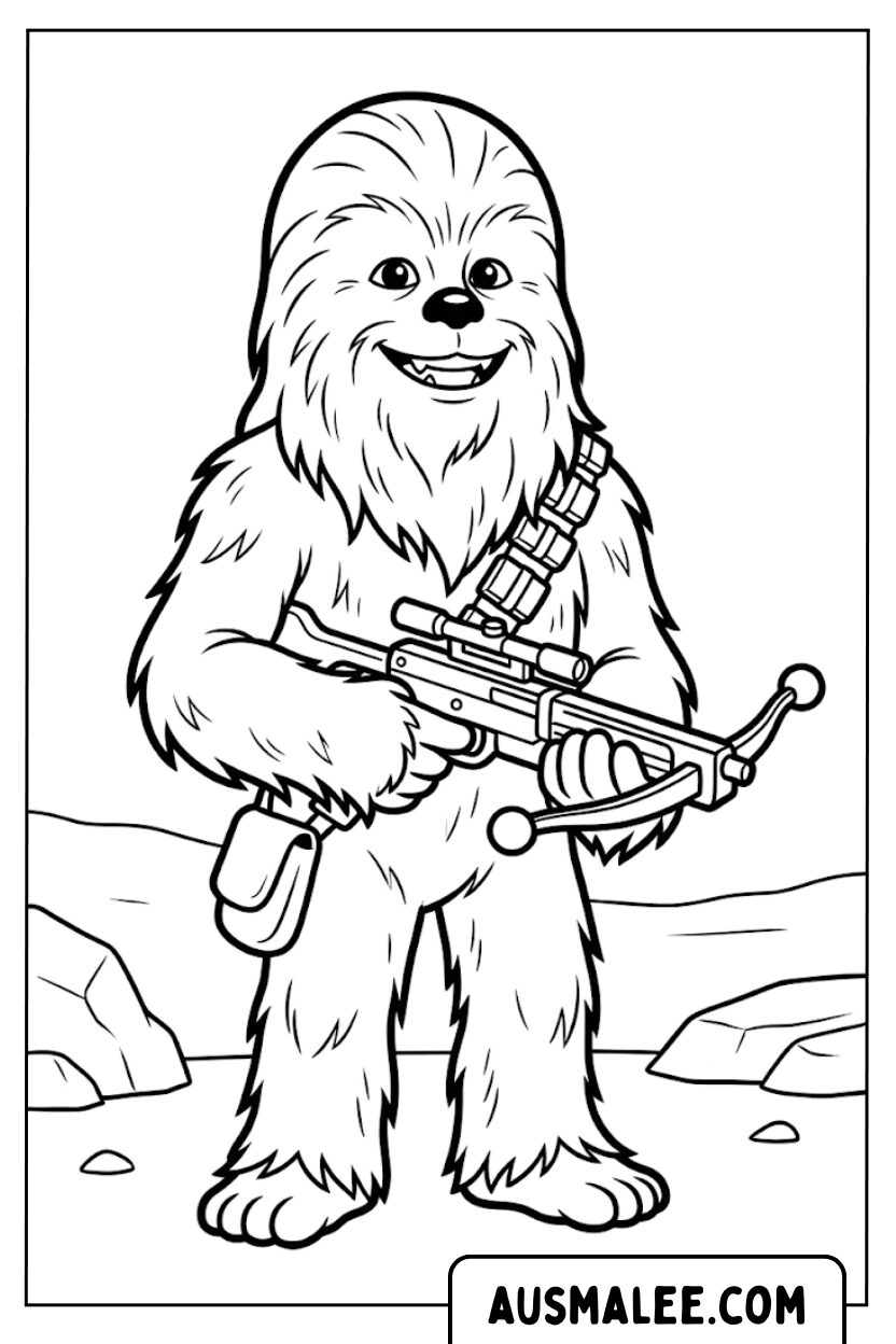 Chewbacca Bowcaster kleurplaten