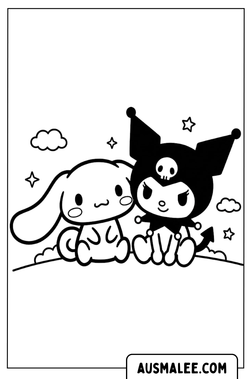 Ausmalbilder Cinnamoroll Und Kuromi