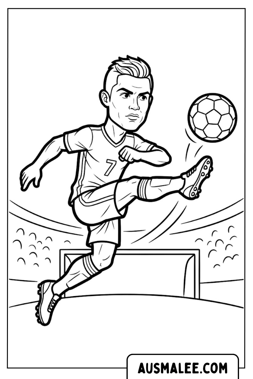 Cristiano Ronaldo football stadium coloring pages