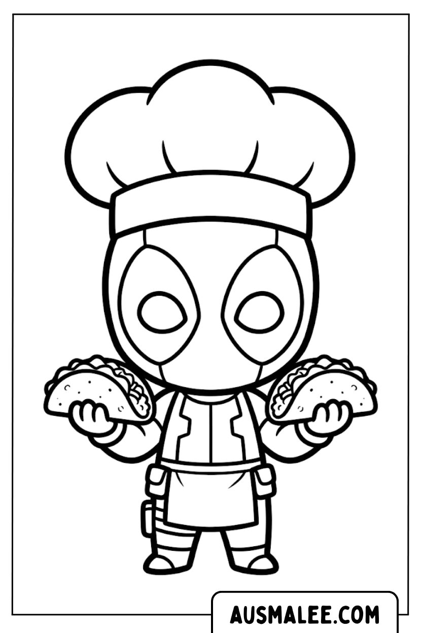 Deadpool Koken Tacos Kleurplaten