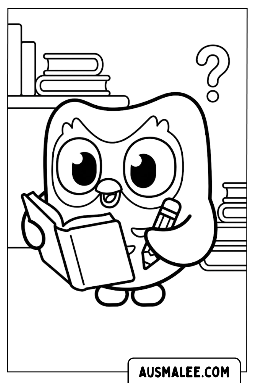 Coloriages hibou Duolingo