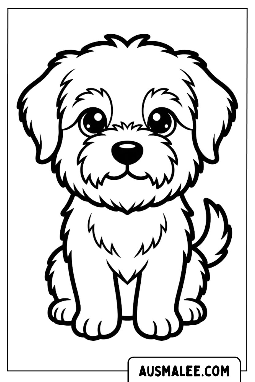 Kleurplaten Fluffy Maltees