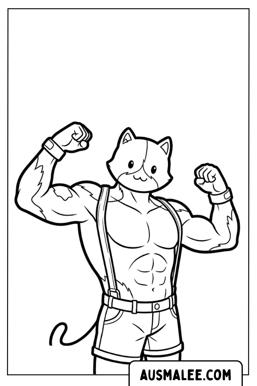 Fortnite Muscle Cat Meowscles kleurplaten