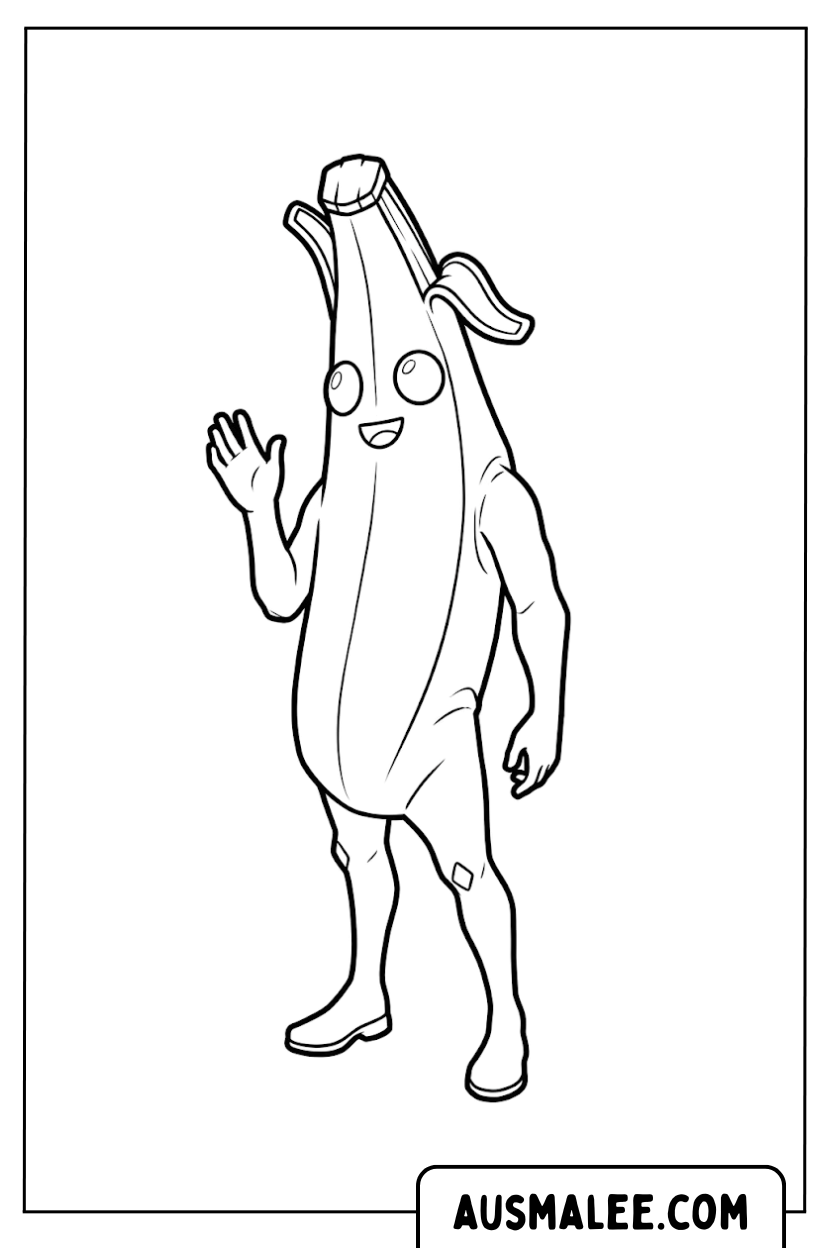 Fortnite Peely Banana kleurplaten