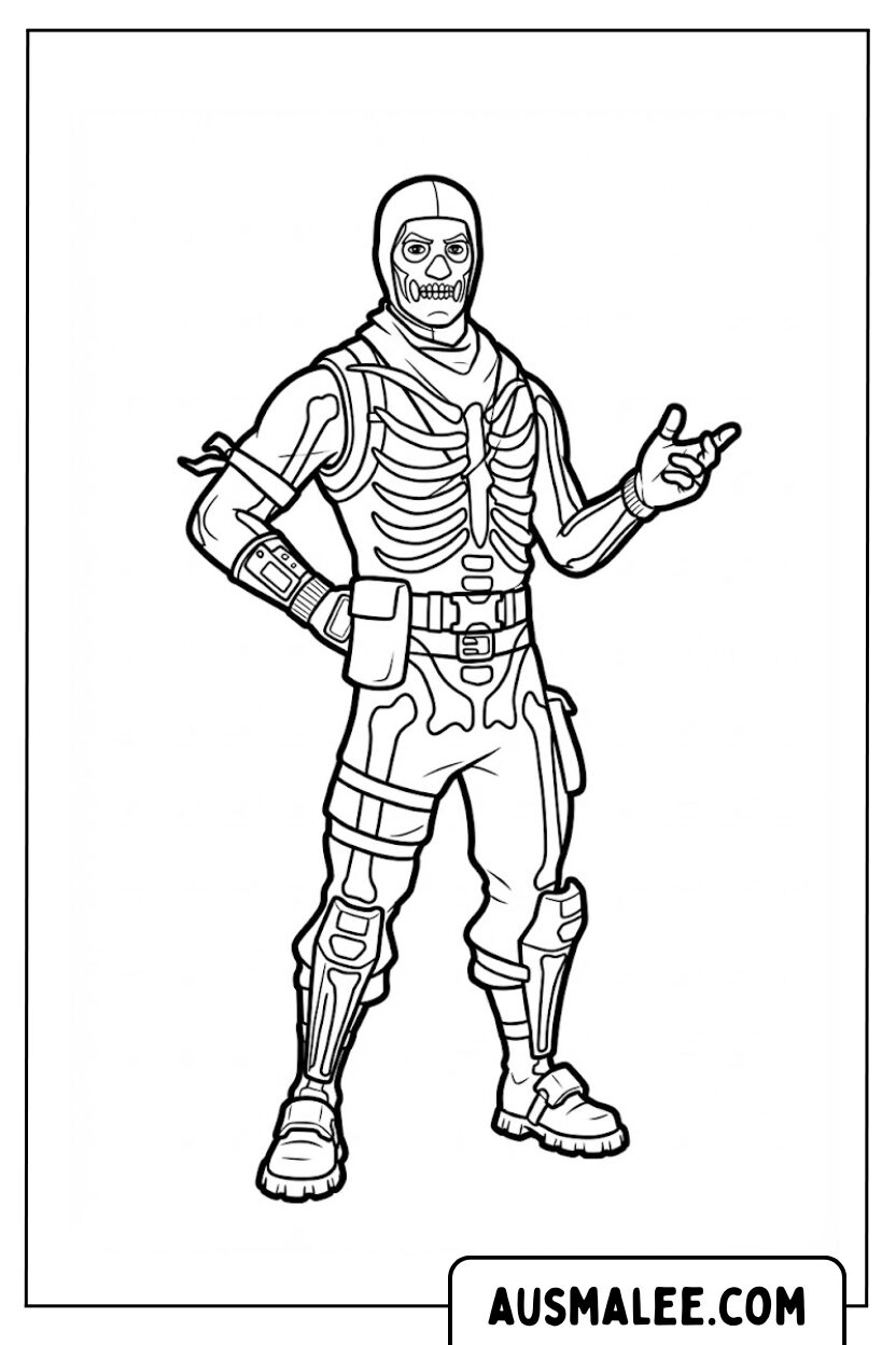 Fortnite Skull Trooper kleurplaten
