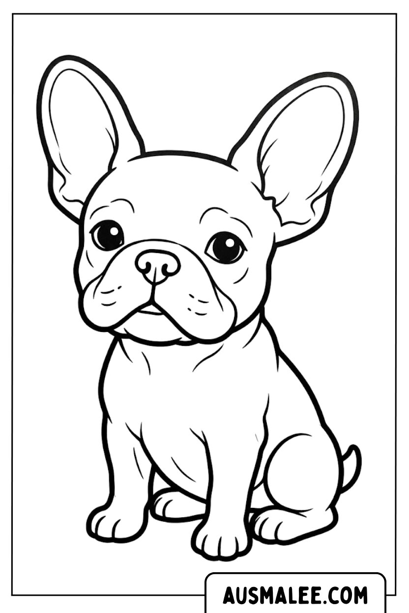 Franse bulldog kleurplaten