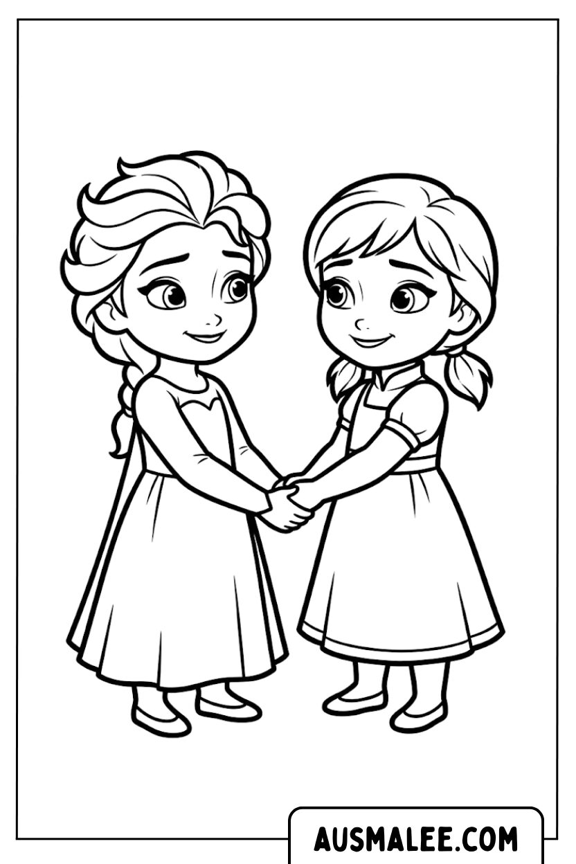 Coloriages La Reine des Neiges Elsa Anna enfants