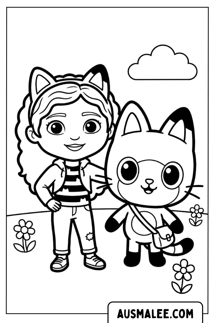 Coloriages de jardin de chats Gabby
