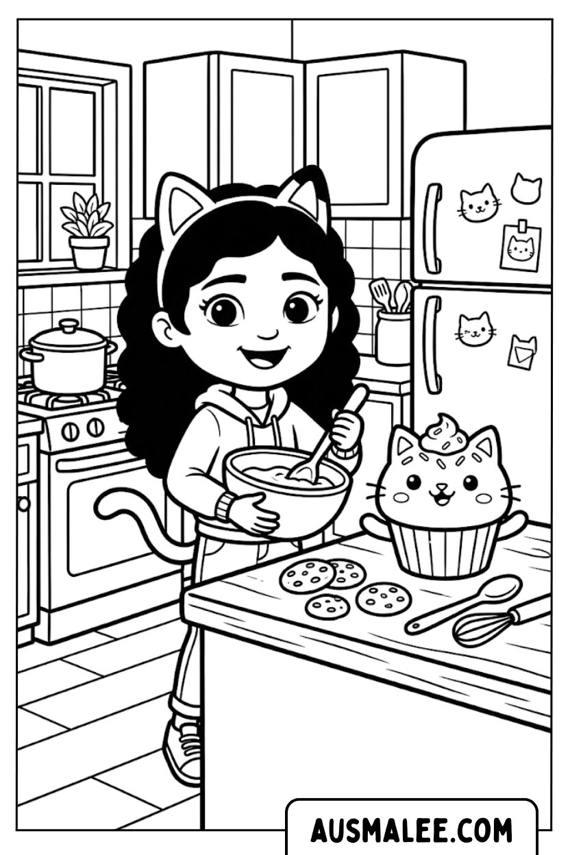 Coloriages de gâteau de chat Gabby
