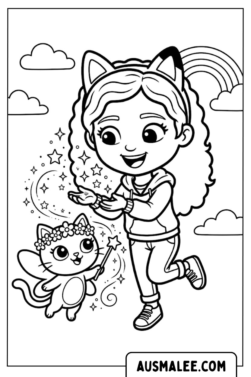 Coloriages magiques du chat Gabby